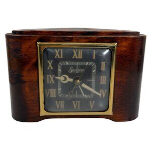 Vintage Sessions Art Deco Electric Desk Nightstand Alarm Clock 1940s USA Works!